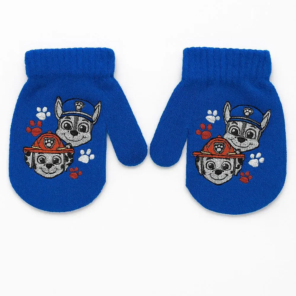 Toddler Kids Paw Patrol Blue Knit Mittens Warm Winter Cold Weather Accessories